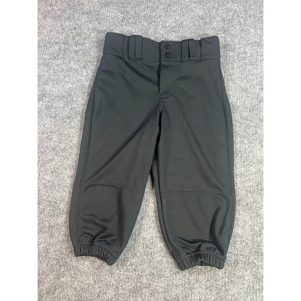 Champro Yth M Black Baseball Pants Elastic Cuff Double Knee Sporty Teamwear